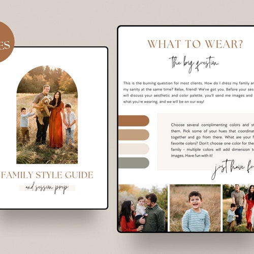 Family Session Style Guide Template Editable CANVA Etsy