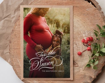 Bearbeitbare Foto-Weihnachtskartenvorlage: Canva-Familienkarte (Digitaler Download)
