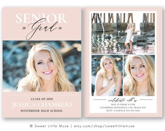senior graduation announcement template bundle graduation etsy