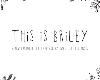 Hand written font -Briley FONT - instant download - typeface