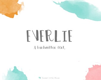 Hand written font - EVERLIE FONT - instant download