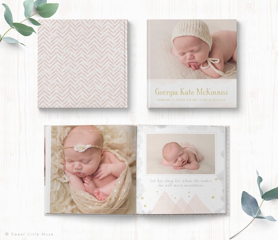 Baby Album Template for Photographers Baby Photo Book Template Photography  Album Template for Photoshop Newborn Baby Album 