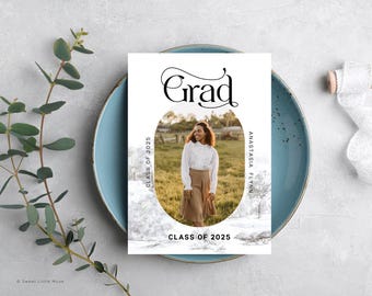 Senior Graduation Announcement: Open House Invitation Template (Canva Digital Download)