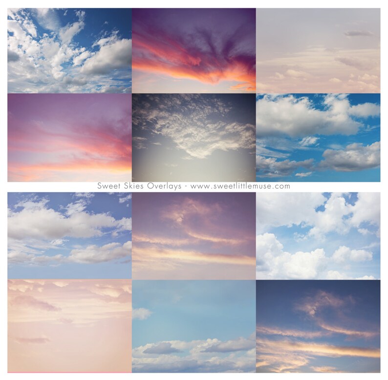 Sky overlay - skies overlay - sky overlay pack - photoshop skies - cloud overlay 