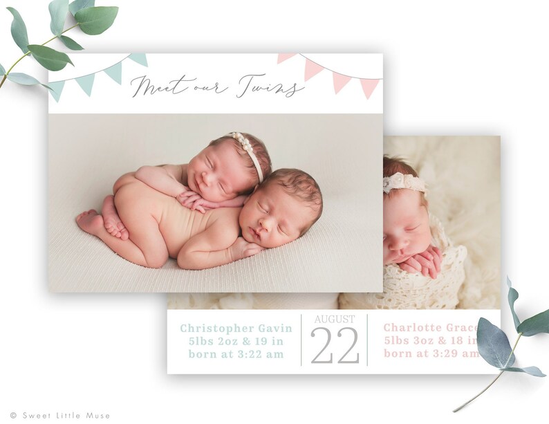 boy girl twin announcements