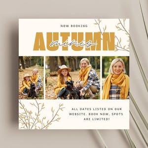 Fall Mini Session Template: Instagram Marketing (Canva, 5x5" Digital Download)