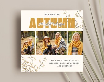 Fall Mini Session Template: Instagram Marketing (Canva, 5x5" Digital Download)