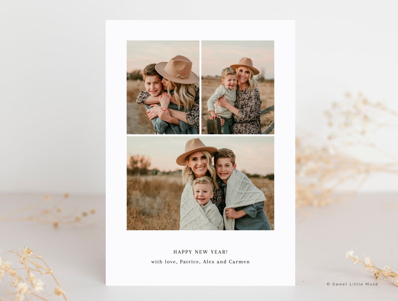 modern photo card template for canva, modern christmas card