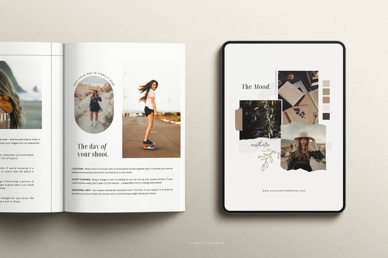 Photography magazine template, senior photography magazine, canva templates for photographers, digital magazine template, digital senior style guide, senior photography guide, mood board template