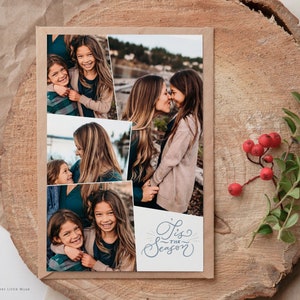 Modern Christmas Card Template for canva - Minimalist Christmas Photo Card Template - editable Family Christmas Card, instant download