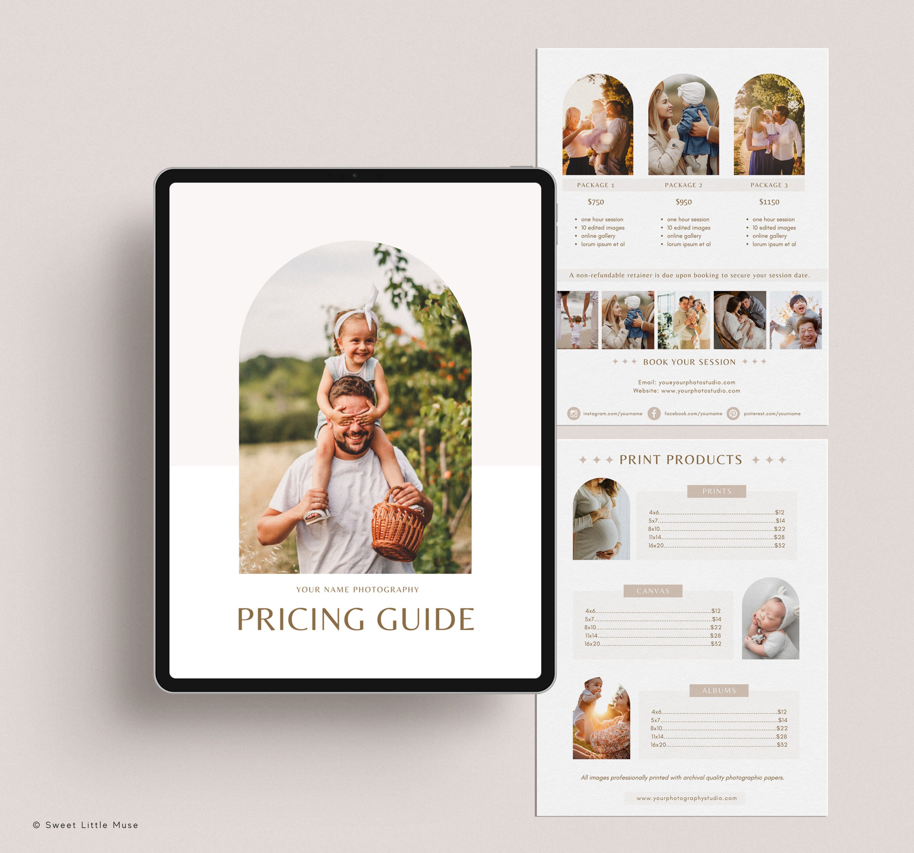 Price List Template for PHotography Business - Canva Pricing Templates for Photographers - Instant Download Editable Pricing Guide