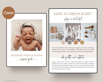 Newborn Session Guide for Canva - Newborn Photography Client Guide for Canva