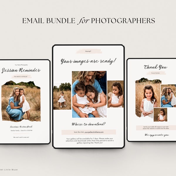 Photography Email Template for Canva - Email Reminder Templates for photographers - flodesk, blogger, mailchimp