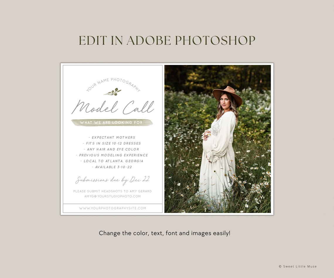 Model Call Template for Photography Casting Call Etsy