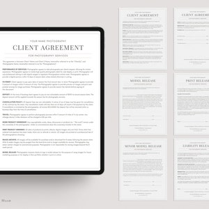 Photography Contract Template - Model Release - Photography Print Release Contract - Photography Agreement Template for Canva, photographer
