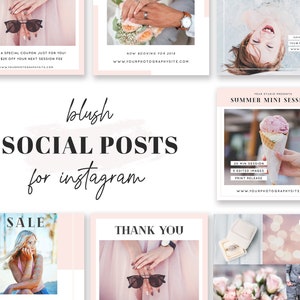 Instagram Templates - Social Media Templates for Photographers -  Facebook Templates - Social Squares