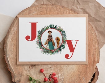 Minimalistische Weihnachtsfotokarten-Vorlage: Bearbeitbares Canva Design (Digitaler Download)