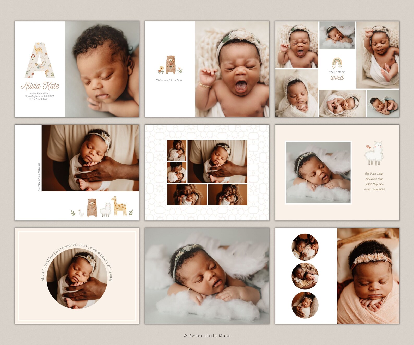 Baby Album Template For Canva Baby Photo Book Template For Etsy