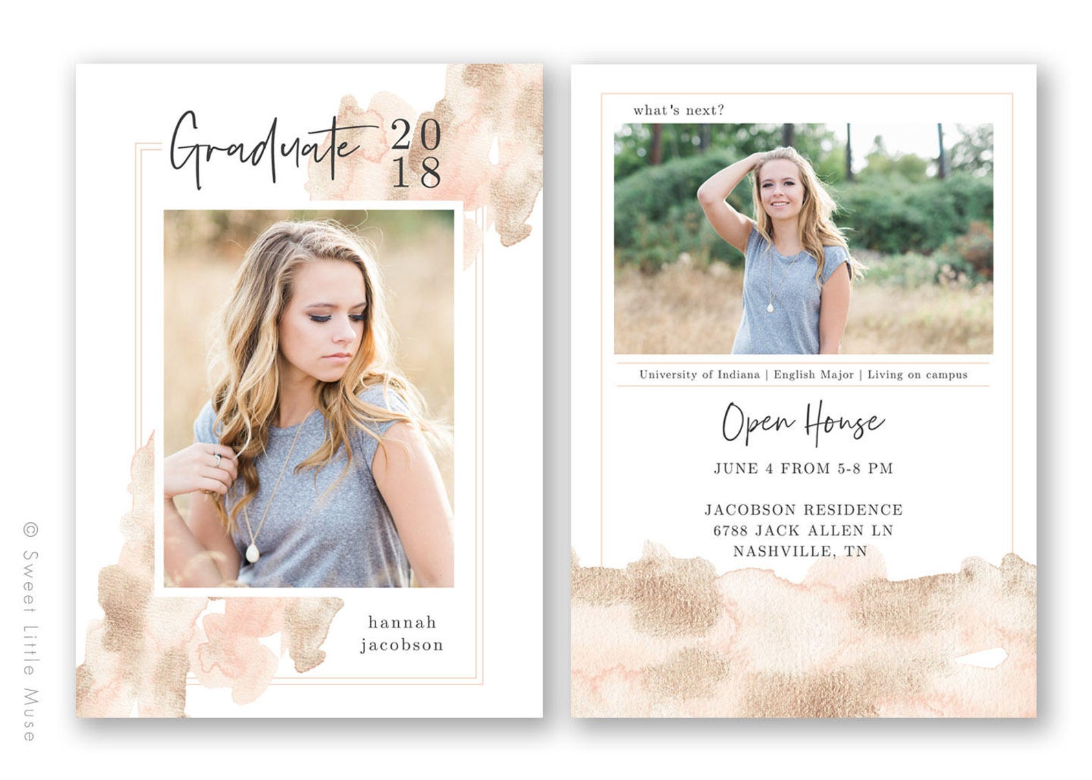 Senior Graduation Announcement Template Bundle Graduation - Etsy