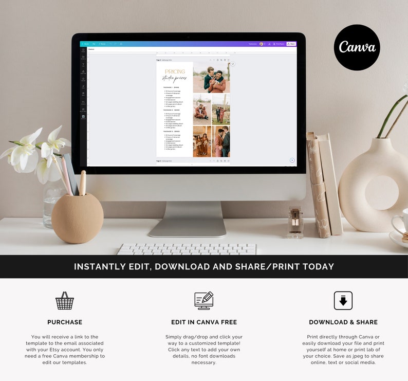 sweet little muse on etsy, photography templates for canva