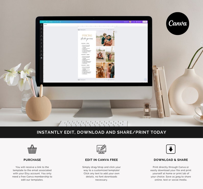 sweet little muse on Etsy, digital templates for canva