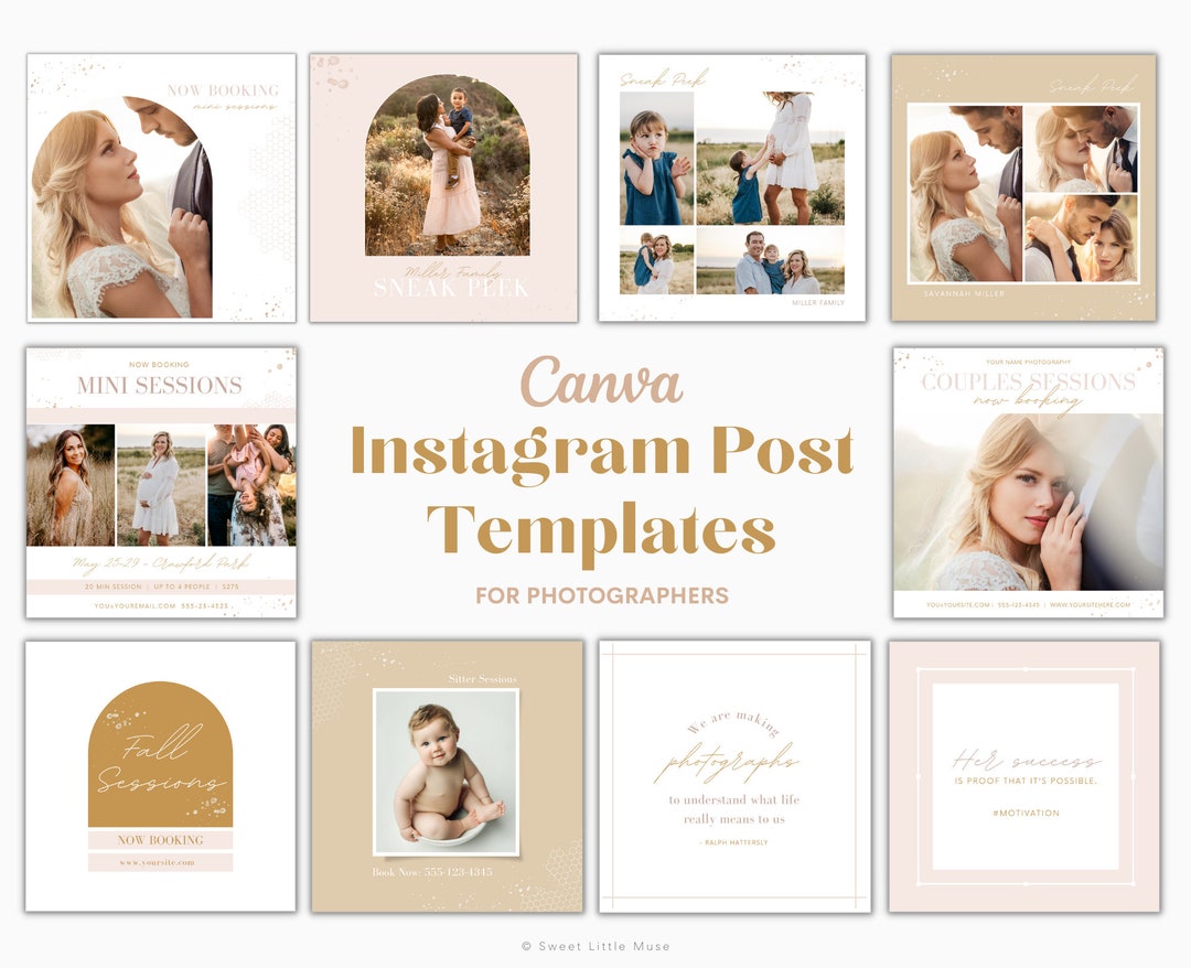 Canva Instagram Templates for Photographers Instagram Post - Etsy