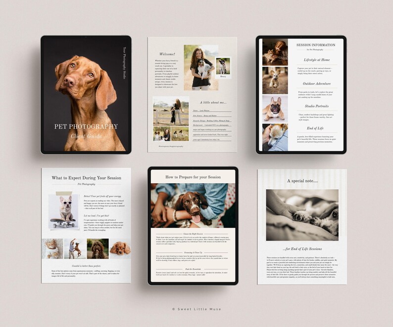 Pet Photography Client Guide: Canva Template, Session Prep (digital ...