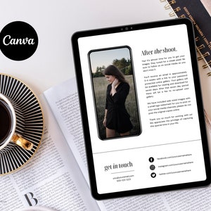 digital senior photography guide, template for canva, photography templates, senior styleguide, printable canva template, sweetlittle muse