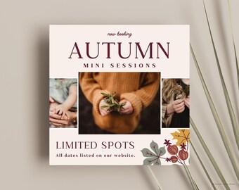 Fall Mini Session Instagram Template for Canva (Digital Download)