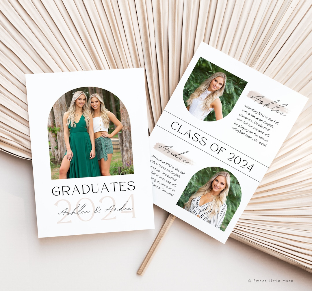 Twins Graduation Announcement Template - Twin Senior Graduation Card ...
