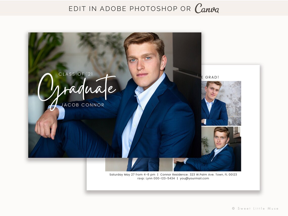 Senior Graduation Announcement Template Senior Card Template - Etsy