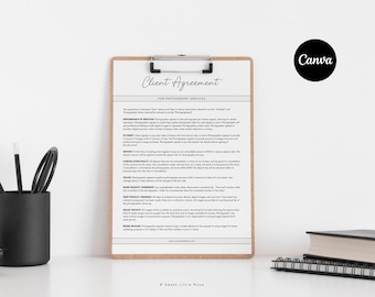 Editable Photography Contract Template: Client Agreement (Canva)