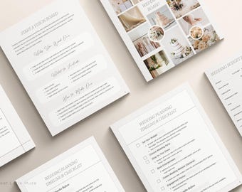 Digital Wedding Planner: Budget, Timeline, Guest List (Canva Template)