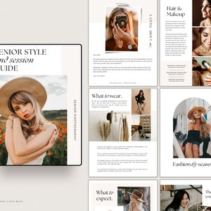 Senior Photography Style Guide Template for Canva, Photography What to Wear, Senior Photography Guide, Senior Guide, instant download files