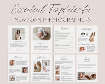 Newborn Photography Guide Template: Client Contract & Pricing (Canva Editable, Digital Download)