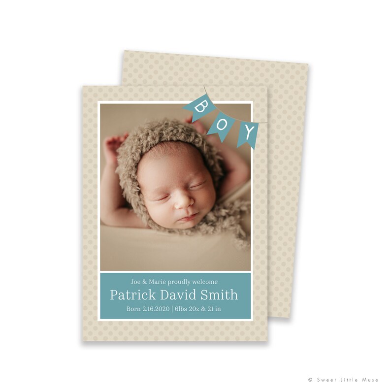 Birth Announcement Template boy birth announcement template Etsy