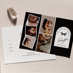 Modèle de chèque-cadeau pour photographe, carte-cadeau pour photographie, modèles de bons de carte-cadeau pour photographes, carte-cadeau modifiable