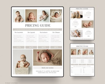 Photography Price Guide Template for Canva & Photoshop – Editable Pricing Sheet