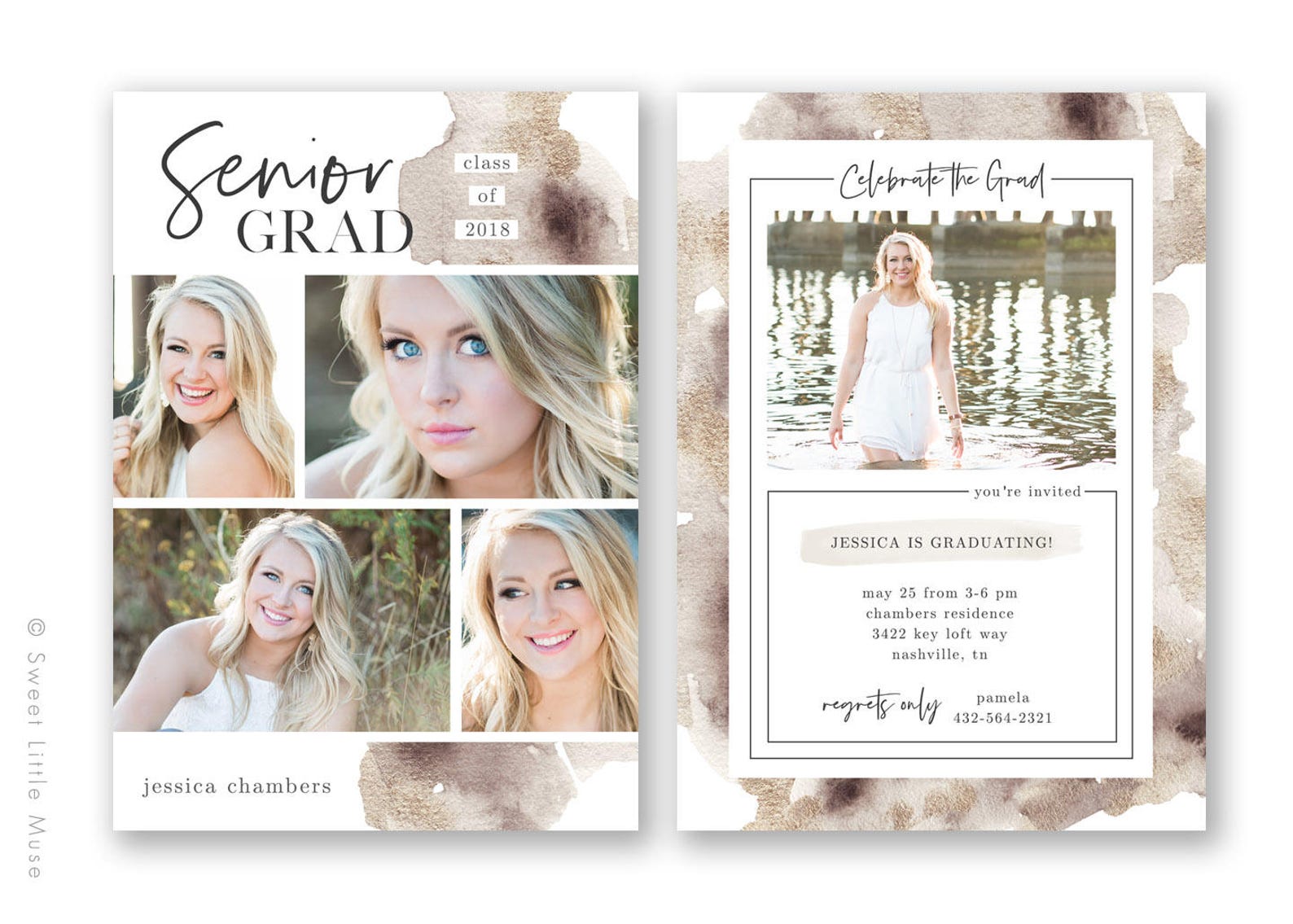 Senior Graduation Announcement Template Bundle Graduation | Etsy