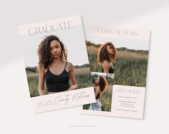 Senior Grad Announcement Template for Canva: Editable Graduation Announcement
