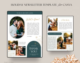 Photography Year in Review Newsletter Template for Canva - Holiday Email Template for photographers - Family Newsletter Instant Download