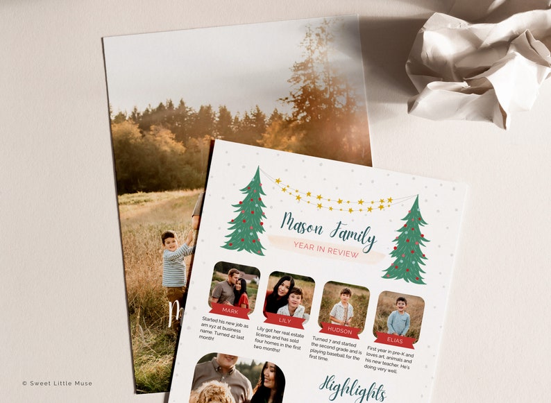family newsletter template, christmas card