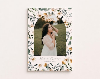 Wildflower Senior Graduation Invitation Template (Digital Download)