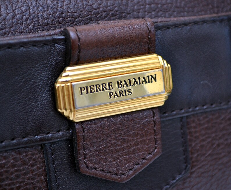 Pierre Balmain Brown Leather Purse Crossbody Bag Etsy