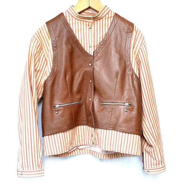 Giorgio Armani Men's Leather Jacket - IT 46 - Vint