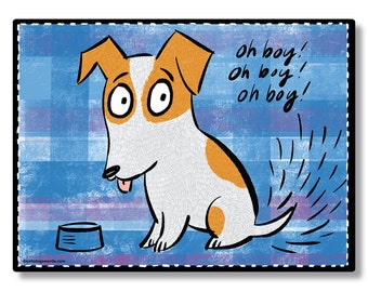Artist-Made Dog Feeding Mat - Water Absorbent Neoprene Rubber
