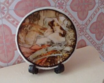 Dolls House miniature Art Deco Lady Plate