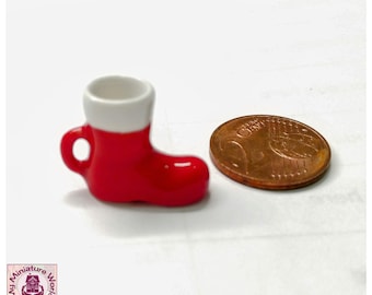 Dolls house miniature ceramic Santa's Boot mug