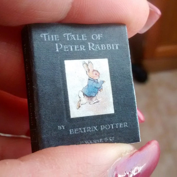 Maison de poupée à l'échelle 12 La Conte de Pierre Lapin par Beatrix Potter. Kit forme livre miniature.