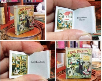 Dolls House 12th Scale Picture Book "Our Dollies". Kit miniature book.